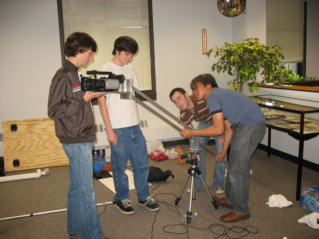 Me, right, directing my oh-so-precious student film at Columbia in 2007.